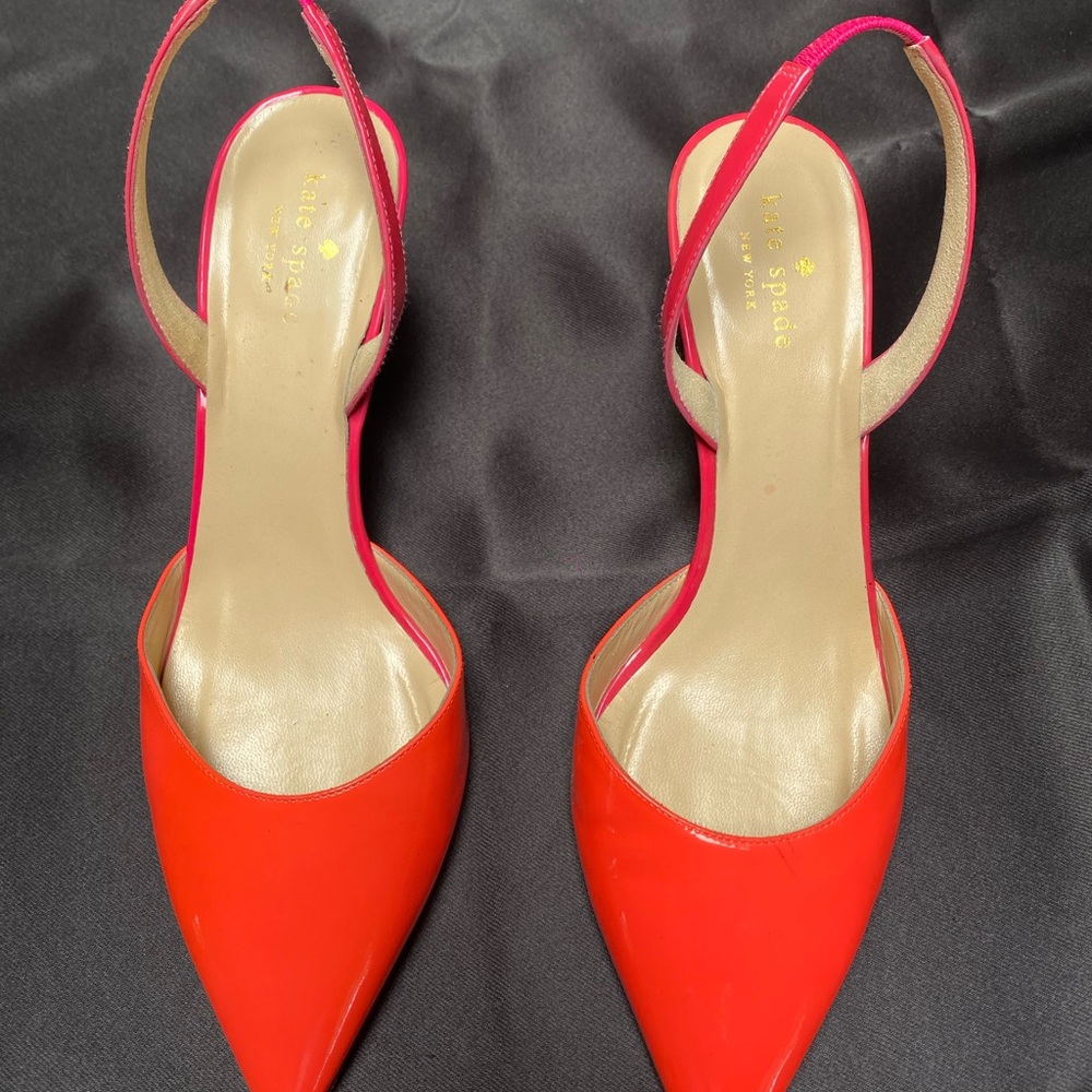 Kate Spade Vibrant Red and Pink Heels